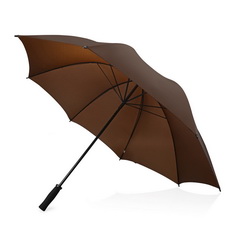 Зонт-трость механический с системой антиветер, полиэстр, цвет серебристый
