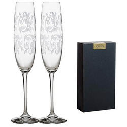 Набор из 2 бокалов для шампанского по 250 мл "Дуэт", выдувное хрустальное стекло, в подарочной коробке, Чехия
