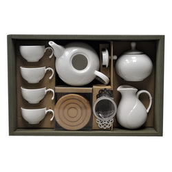 Чайный набор "Летиция", керамика, металл в индивидуальной упаковке, 12 предметов