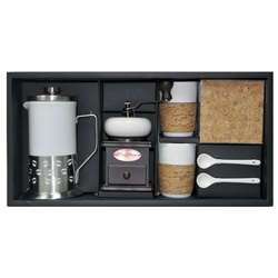 Кофейный набор "Альда" с мельницей, керамика, металл, ПВХ в индивидуальной упаковке, 8 предметов