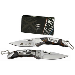 Нож складной Stinger, 75 мм, лезвие и рукоять из нержавеющей стали и дерева в подарочной упаковке, сталь, дерево