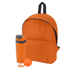 Подарочный набор: термокружка, 450мл и дождевик в контейнере в комплекте с рюкзаком, полиэстр, пластик, ПВХ