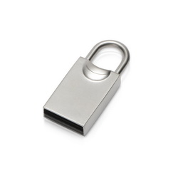 Флеш-карта USB, 16 Гб в форме замка, металл