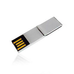 Флэш-карта USB с зажимом для купюр или бумаг, 8Gb, металл