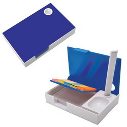 Канцелярский набор: ручка, блокнот, разноцветные стикеры, пластик