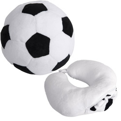 Игрушка-подушка "Мяч": дорожная подушка превращается в футбольный мяч (d20см) и обратно, на молнии, велсофт