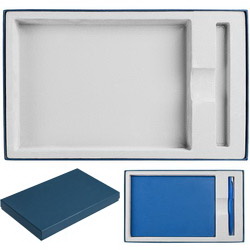 Коробка с флокированным ложементом для ежедневника А5 и ручки, переплетный картон