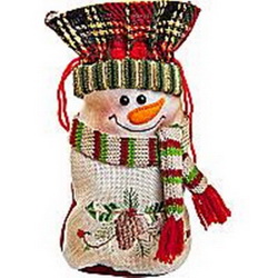 Мешок для подарков "Снеговик", текстиль