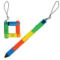 Ручка "Трансформер" разноцветная, с фонариком, пластик