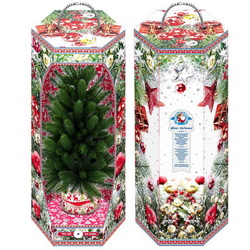 Елка "Christmas Tree" с новогодними украшениями и светодиодной гирляндой в подарочной упаковке