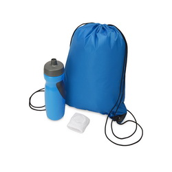 Подарочный набор для спорта: бутылка для воды, пищевой пластик, 700 мл, напульсник, рюкзак-мешок, полиэстр, пластик, хлопок