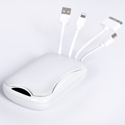 Универсальное зарядное устройство (4000 мА),  USB и micro USB и для зарядки iPhone 4/4S, 5/5S/5C,6, пластик