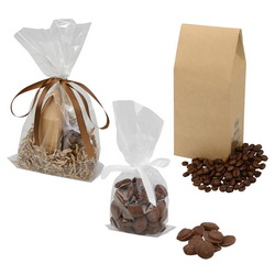 Подарочный набор: кофе в зернах, арабика, робуста, 100г и шоколадное драже. 50г