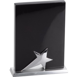 Плакетка "Звезда", черное дерево/серебро. , металл