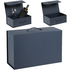 Коробка-кейс с магнитной крышкой из переплетного картона, кашированного дизайнерской бумагой