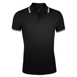 Рубашка поло мужская с отделкой на воротнике и рукавах, S-2XL, 100% хлопок, плотность 200 г/кв.м