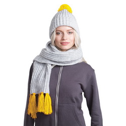 Комплект: вязаные шарф и шапка, акрил, шерсть