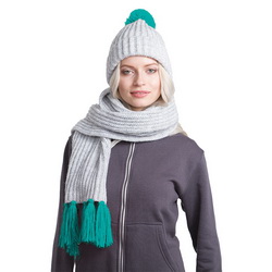 Комплект: вязаные шарф и шапка, акрил, шерсть
